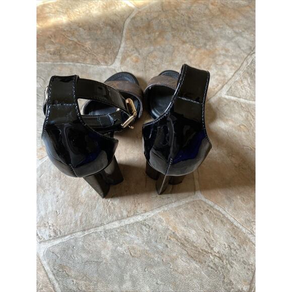 USED LOUIS VUITTON Monogram Silhouette line Shoes heel Sandals EU35 - Picture 3 of 10